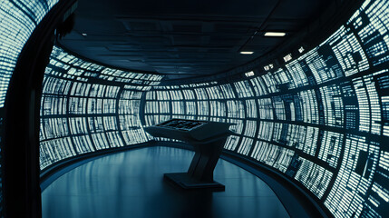 Obraz premium A glowing scene of space-time warping and bending, with luminous trails of light twisting in various patterns, demonstrating the flow of time in a futuristic world, free of human figures 