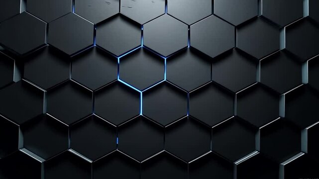 Black and white hexagon background