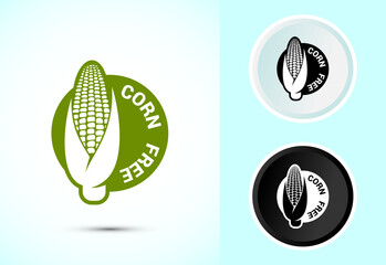 Corn free icon design illustration. Natural products, allergens, Food Intolerance