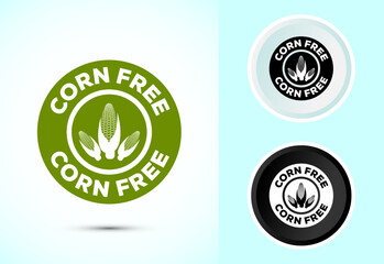 Corn free icon design illustration. Natural products, allergens, Food Intolerance