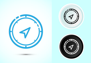 Compass icon design illustration, Navigation sign symbol for apps and websites