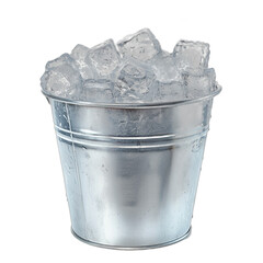 a silver bucket with ice cubes in it PNG image, PNG file, Generative art.