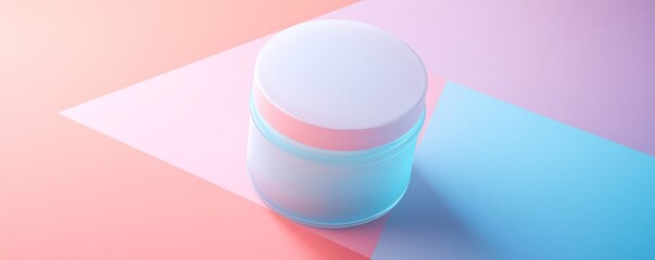 Minimalistic beauty cream on a pastel background.