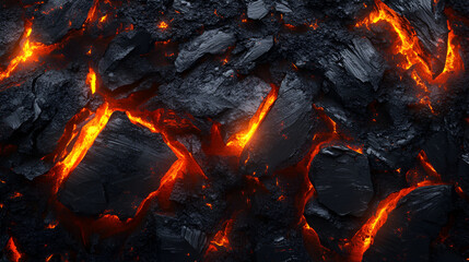 Coals burning in the fireplace