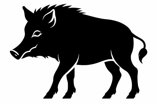 recommend clip art: polygon wild boar black silhouette vector illustration. Boar Silhouette isolated on white background Minimalist boar vector shape icon