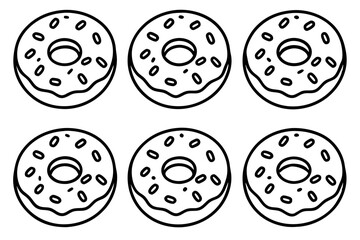 Donut Doodles A Line Art Vector Set