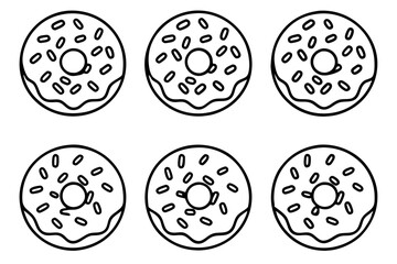 Donut Doodles A Line Art Vector Set