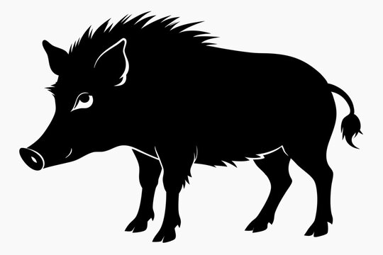 recommend clip art: polygon wild boar black silhouette vector illustration. Boar Silhouette isolated on white background Minimalist boar vector shape icon