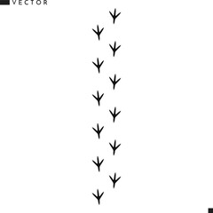 Obraz premium Raven paw print silhouette. Crow paw print vector