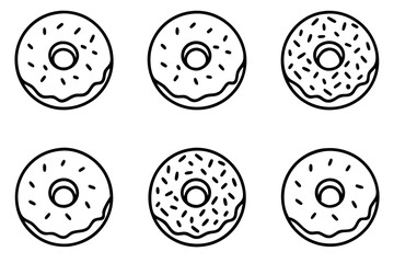 Donut Doodles A Line Art Vector Set