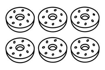 Donut Doodles A Line Art Vector Set