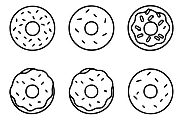 Donut Doodles A Line Art Vector Set
