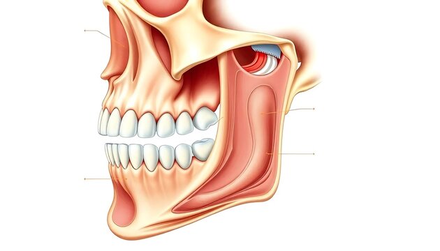 Human Jaw Anatomy Illustration Muscles and Teeth