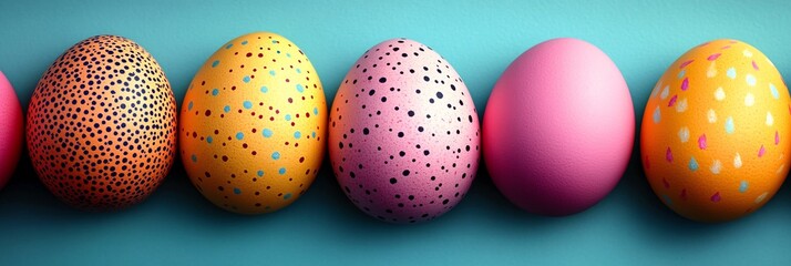 Obraz premium Vibrant Easter Egg Collection: Festive Celebration Background