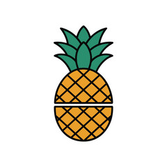 Half Pineapple Illustration