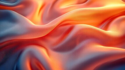 Obraz premium Close Up of Vibrant Red and Orange Fabric Folds Creating Intricate Abstract Patterns that Evoke Warmth and Texture in a Rich Textile Composition for Artistic and Creative Uses