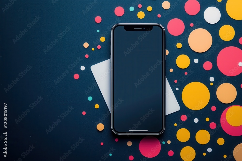Wall mural colorful abstract mobile app background with geometric design elements
