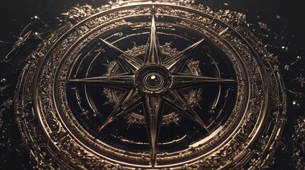 Fototapeta premium Ornate Celestial Compass, Mystical Star Design