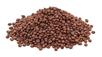 a pile of roasted coffee beans on a transparent background, PNG image, PNG file, Generative art.