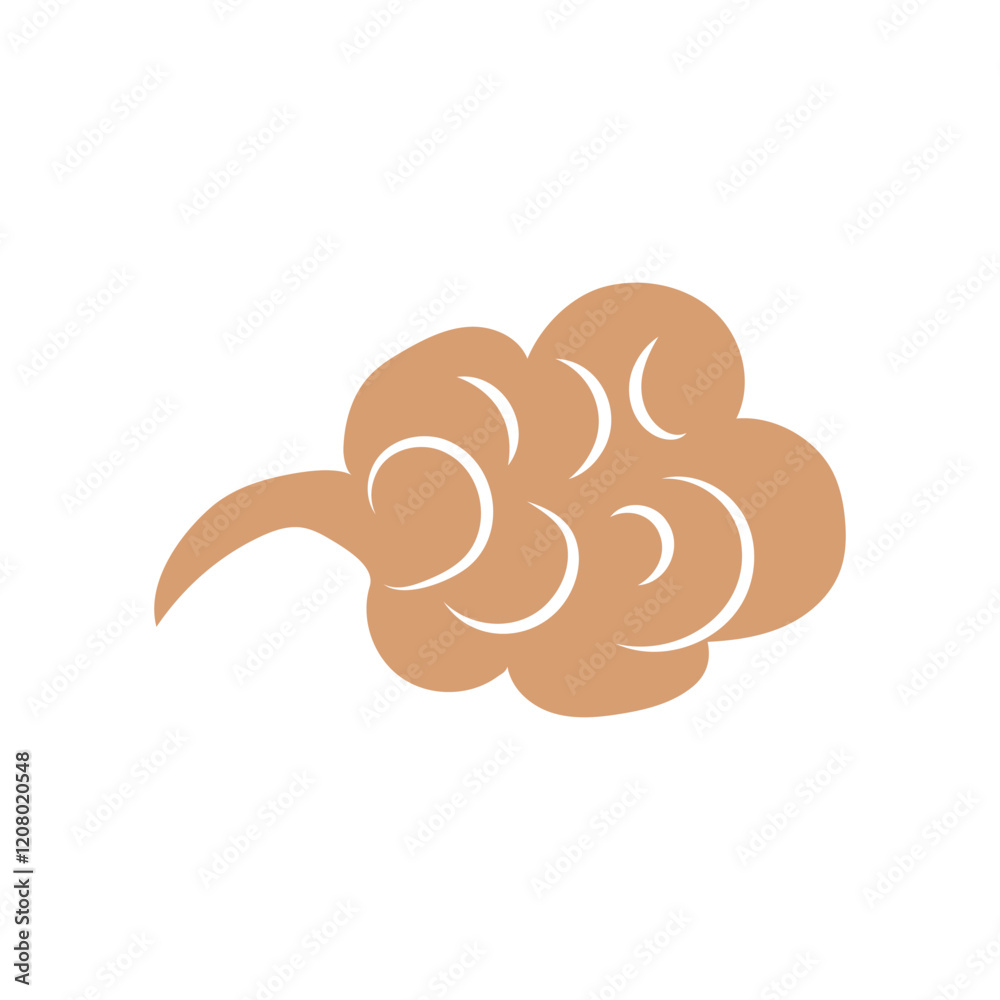 Poster chinese clouds in flat design. traditional oriental curve and wave cloudscape. vector illustration i