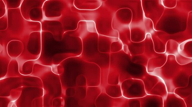 Red glowing wavy lines form an abstract textured background.