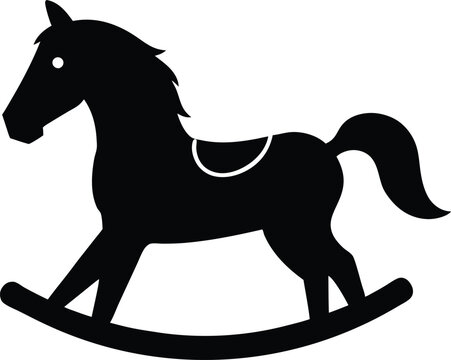 recommend clip art: Rocking Horse Silhouette, Rocking Toy, Toy Horse vector icon