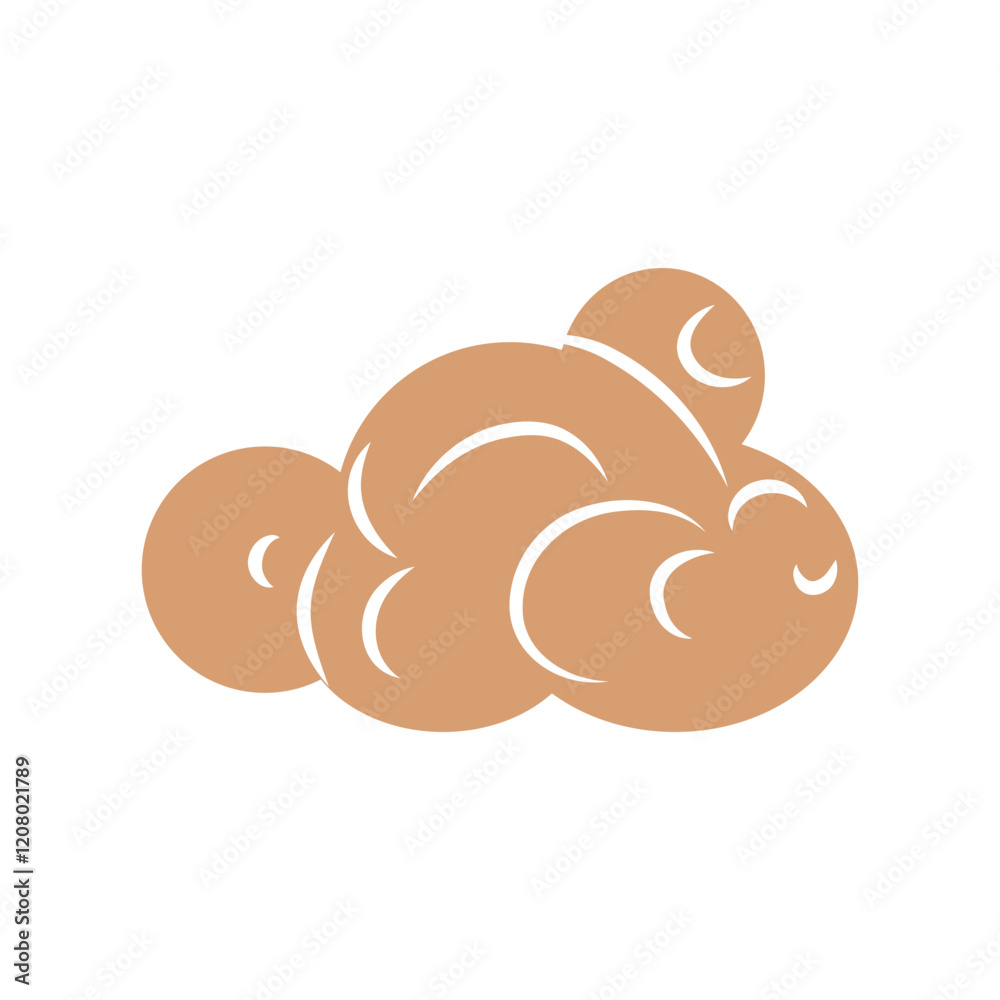 Poster chinese wave clouds in flat design. traditional oriental curve pattern. vector illustration isolated