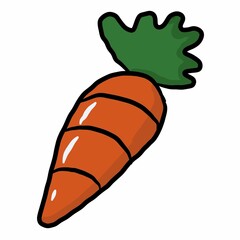 İsolated painted  carrot on white background 