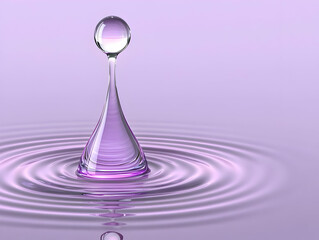 Lavender Liquid Drop 3D Illustration