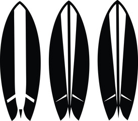 Surfboard  silhouette bundle,Surfboard   black vector set