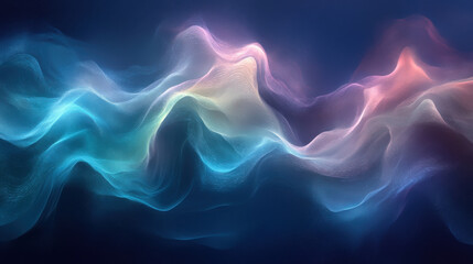 Abstract digital waves in blue and green tones create mesmerizing flow, evoking sense of tranquility and depth. smooth transitions and vibrant colors enhance visual experience