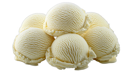 a scoop of vanilla ice cream on a transparent background, PNG image, PNG file, Generative art.