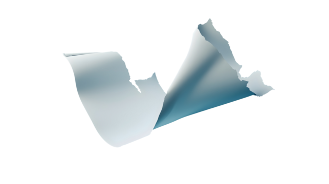 abstract white paper curl isolated png transparent background