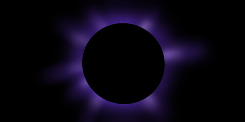purple, grainy, abstract, solar eclipse on black background