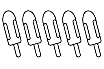 Elegant Popsicle Line Art Designs set