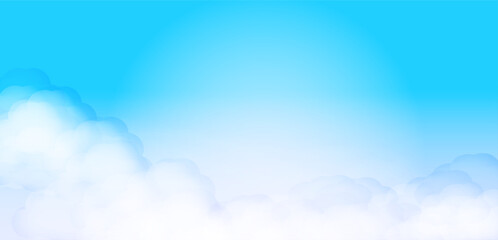 Sunlight on the clouds in the blue sky