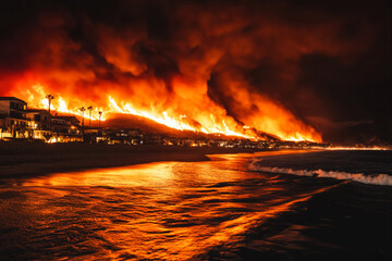 camera camera photo, waterfront, huge wildfire, city fire 
