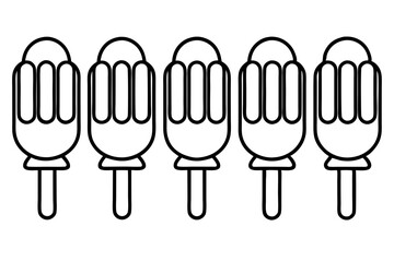 Elegant Popsicle Line Art Designs set
