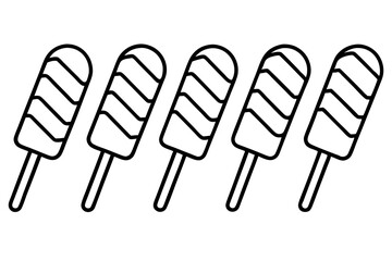 Elegant Popsicle Line Art Designs set