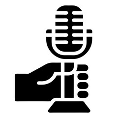 Microphone Held by Hand Icon for Creative Projects