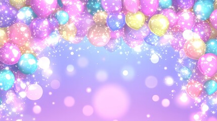 Pastel Balloons Festive Background Celebration Design