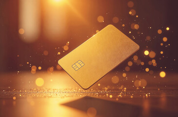 Golden blank bank card
