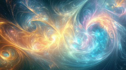 Exploration of Cosmic Swirls Digital Art Abstract Universe Vibrant Colors Dreamy Environment