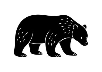 Bear Foraging  isolated silhouette vector on white background 
