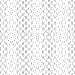 Seamless pattern. Abstract geometric background with crossed hexagon. Hexagonal graphic design print cubes structure. Black and white lines seamless texture.