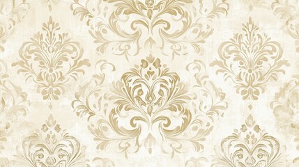 Obraz premium Elegant Vintage Damask Pattern in Neutral Tones for Design Projects