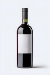 Obraz premium Wine bottle with blank label mock up isolated white background