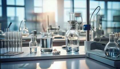 정밀한 도구들이 테이블 위에 배치되어 미세한 실험 과정을 암시하는 장면