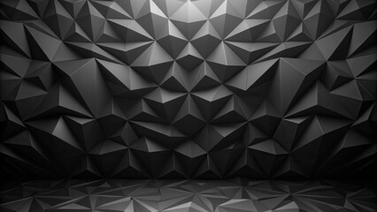 Fototapeta premium Abstract Dark Grey Triangular Facet Wall and Floor Background