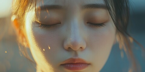 Serene Gaze with Blurred Portrait